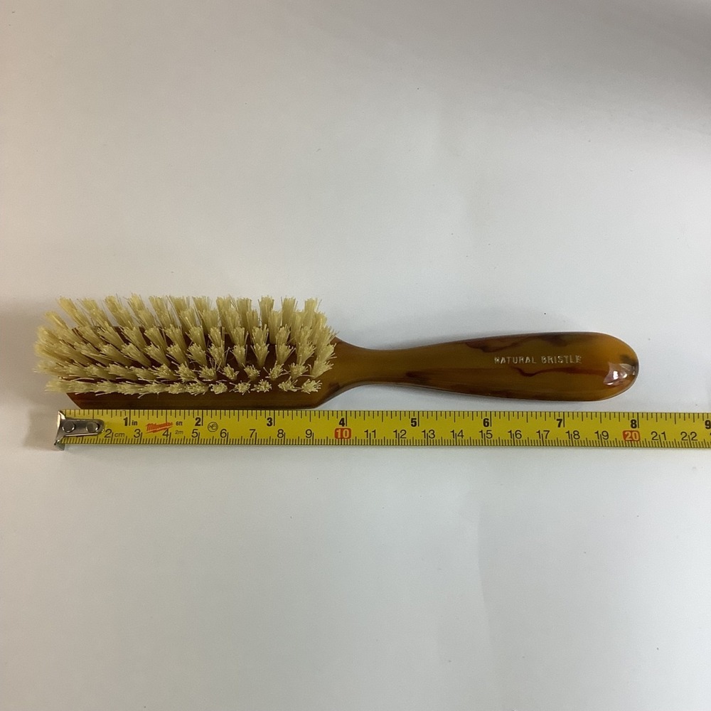 Avon Natural Bristle Hair Brush 8" Butterscotch Dark Caramel Swirl w/ Box VTG - Picture 5 of 12